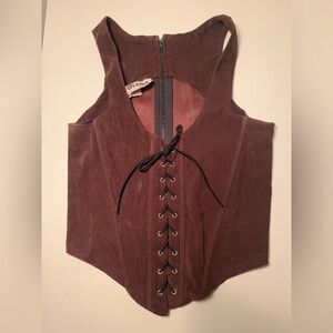 Brown Lace-Up Bustier